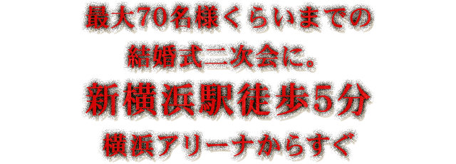 最大70名様くらいまでの結婚式二