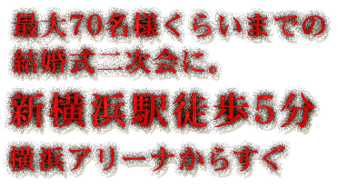 最大70名様くらいまでの結婚式二